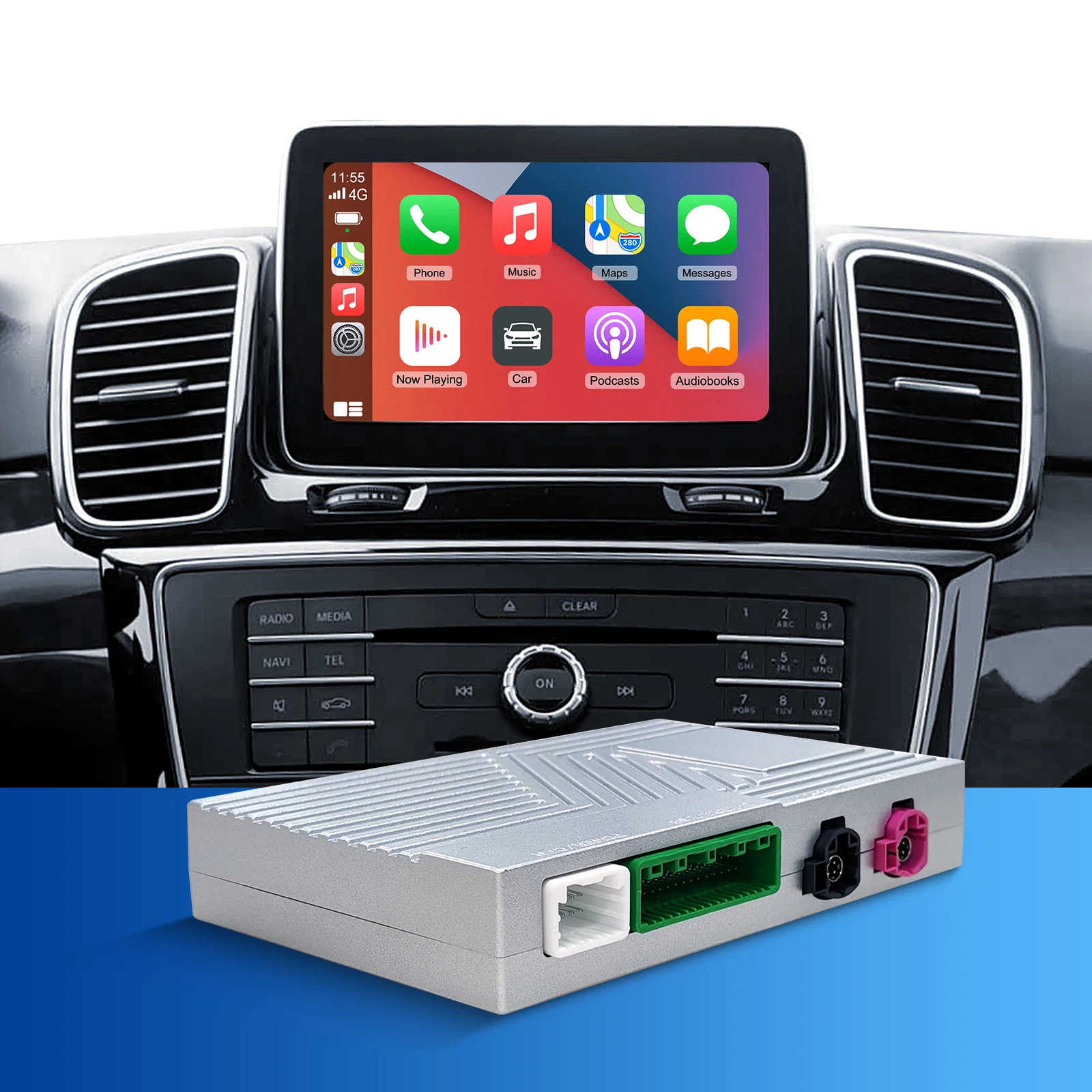 Ezontronics Wireless CarPlay Android Auto retrofit kit decoder box CarPlay Interface for Mercedes Benz NTG 5.0 5.1 COMAND System
