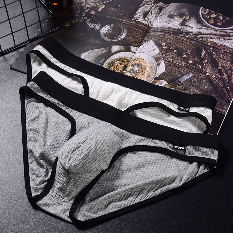 Men's Underwear 3D Oversized U Convex Pouch Briefs Ribbed Modal Low Rise Triangle Cut Skin Friendly Intimates For Daily Gym Date