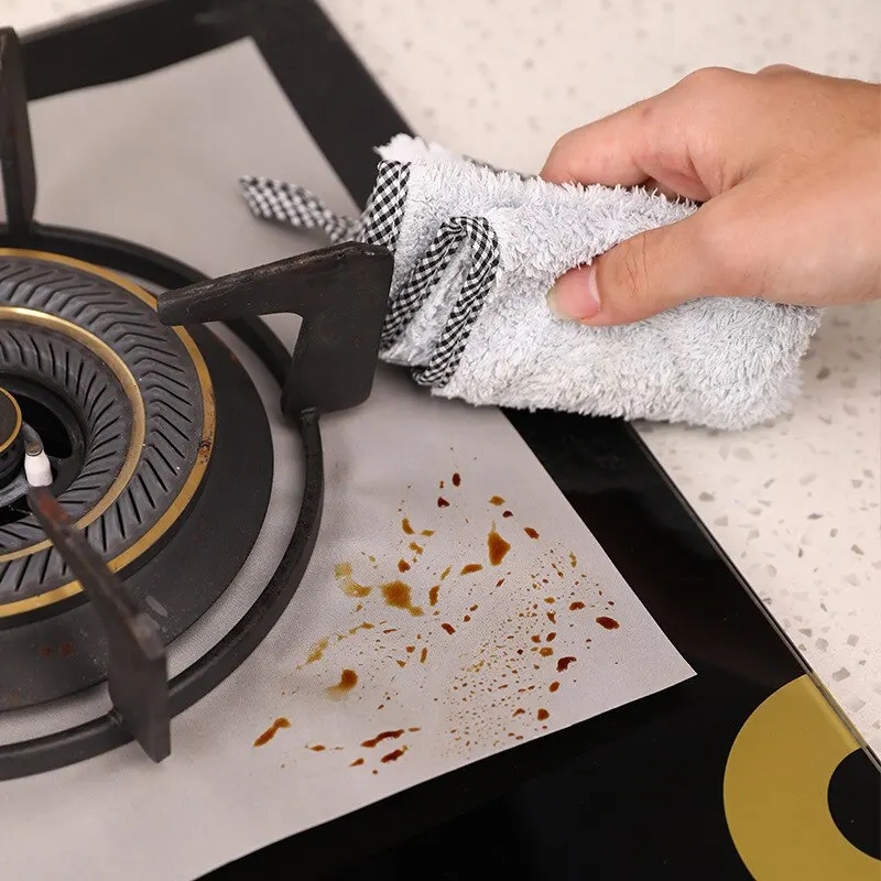 Thickened 27cm Kitchen Gas Stove Protection Pad High Temperature Resistant Grease Cleaning Gadgets image 2