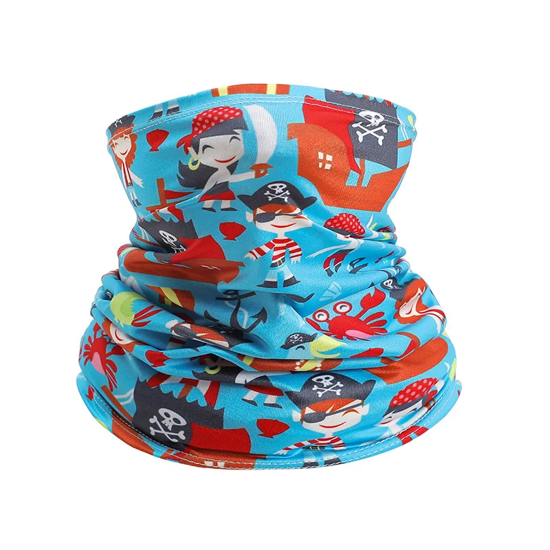 Summer Cycling Sunshade Ice Neckerchief For Children Kids Cute Face Neck Collar Gaiter Bandana Scarf Dustproof Outdoor Headwear