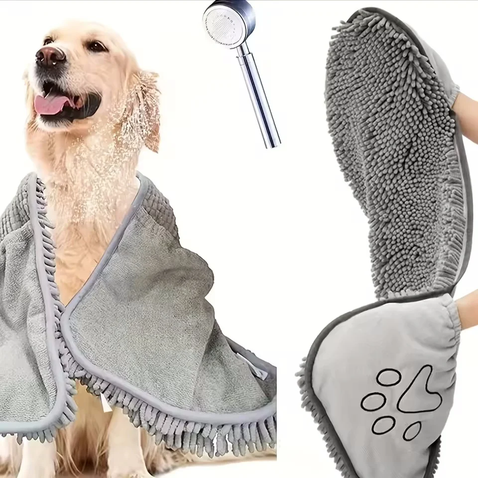 

Pet Towels, Glove Style Dog And Cat Bath Towels, Quick Drying And Absorbent Cleaning Towels, Small And Medium-sized Dog Cleaning