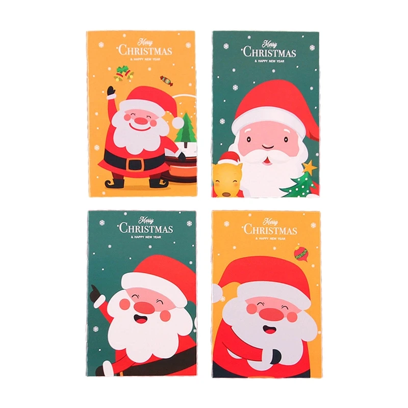 2024 New 10Pcs Cartoon Chritmas Notepad Small Notebook Pocket Journal Notepad Daily To-do-list Pad Lined for Writing Journaling