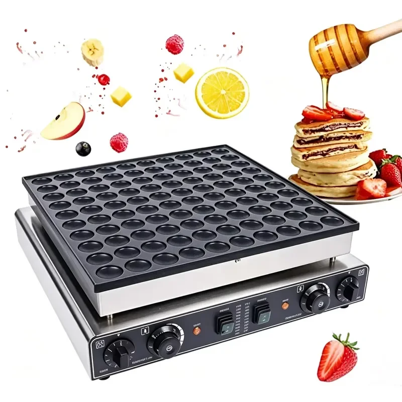 Commercial Mini Pancake Maker 100 Hole 1.8 Inch 3400W Electric Dutch Pancake Machine Scone Maker for Home Business Use
