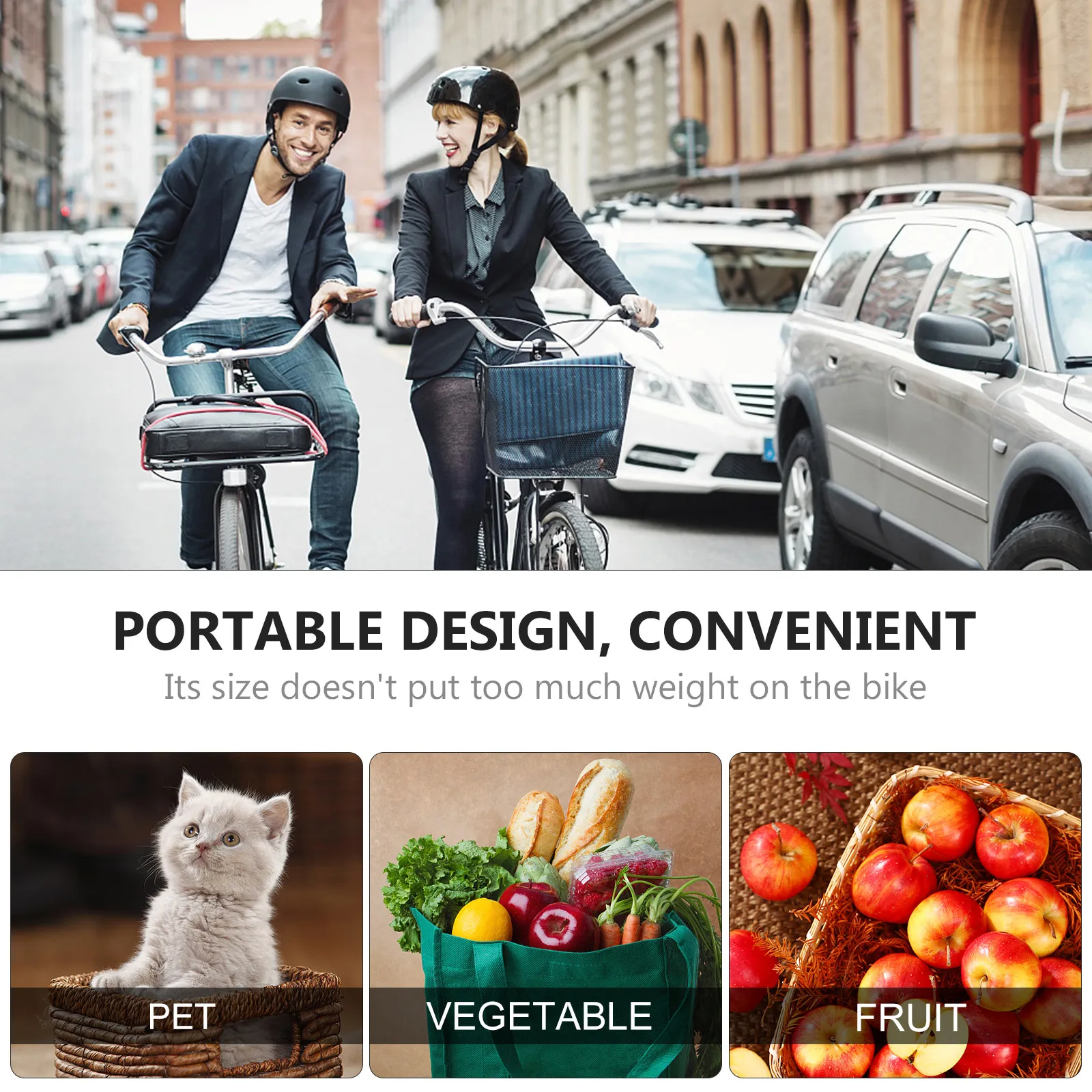 

1 комплект пластиковых передних корзин для велосипеда, антикоррозийные, устойчивые, для руля, с перфорацией, легкие, удобные, универсальные для велоспорта