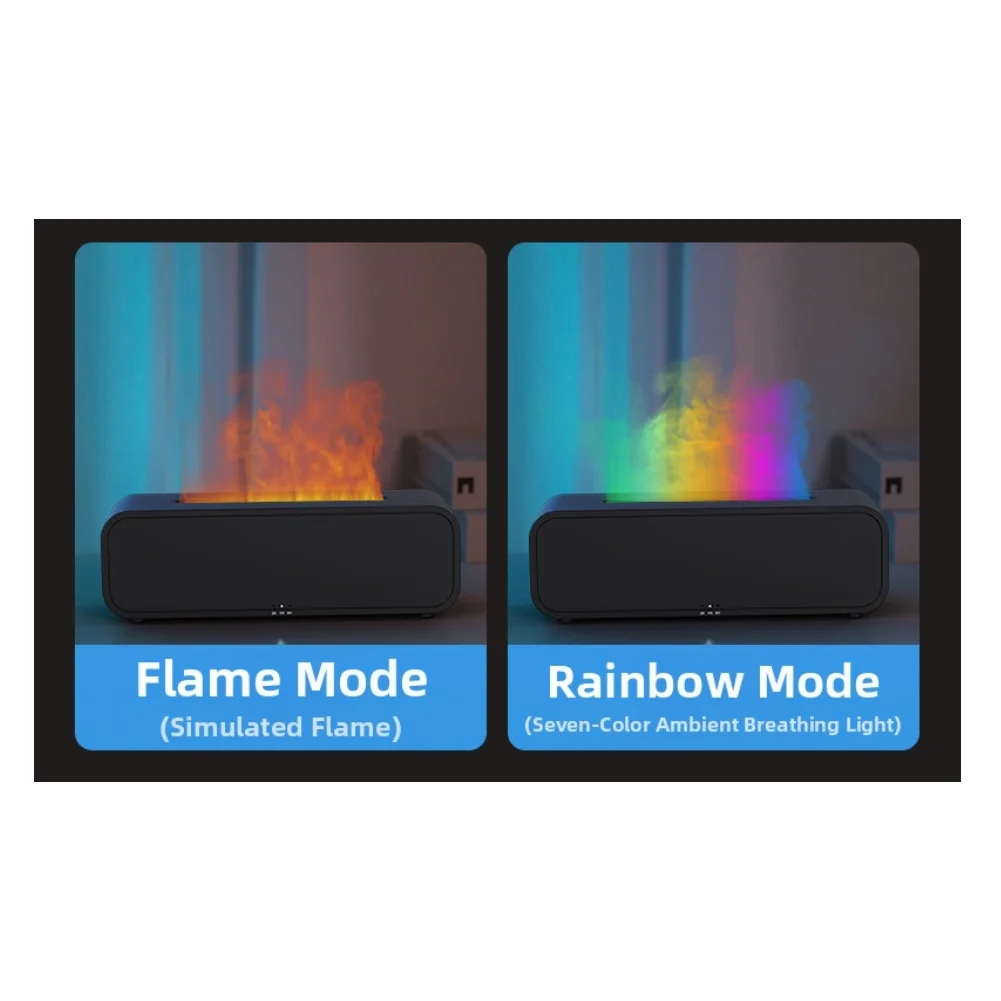 Sound Humidifier Flame Aroma Diffuser Living Room Quiet Operation Over 8h ABS PP Construction Sound-activated Technology