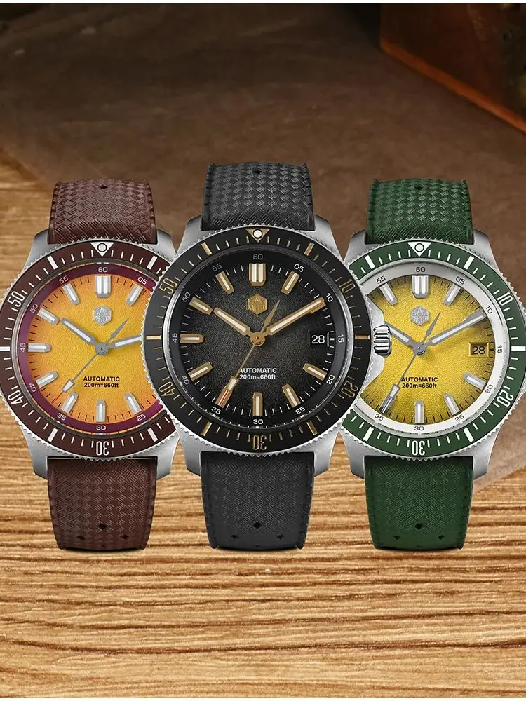 San Martin Original 40mm NH35 Men Mechanical Watch 3H Date AR Sapphire Crystal 20Bar Dive Relogio Luxo Masculino Fashion SN0118