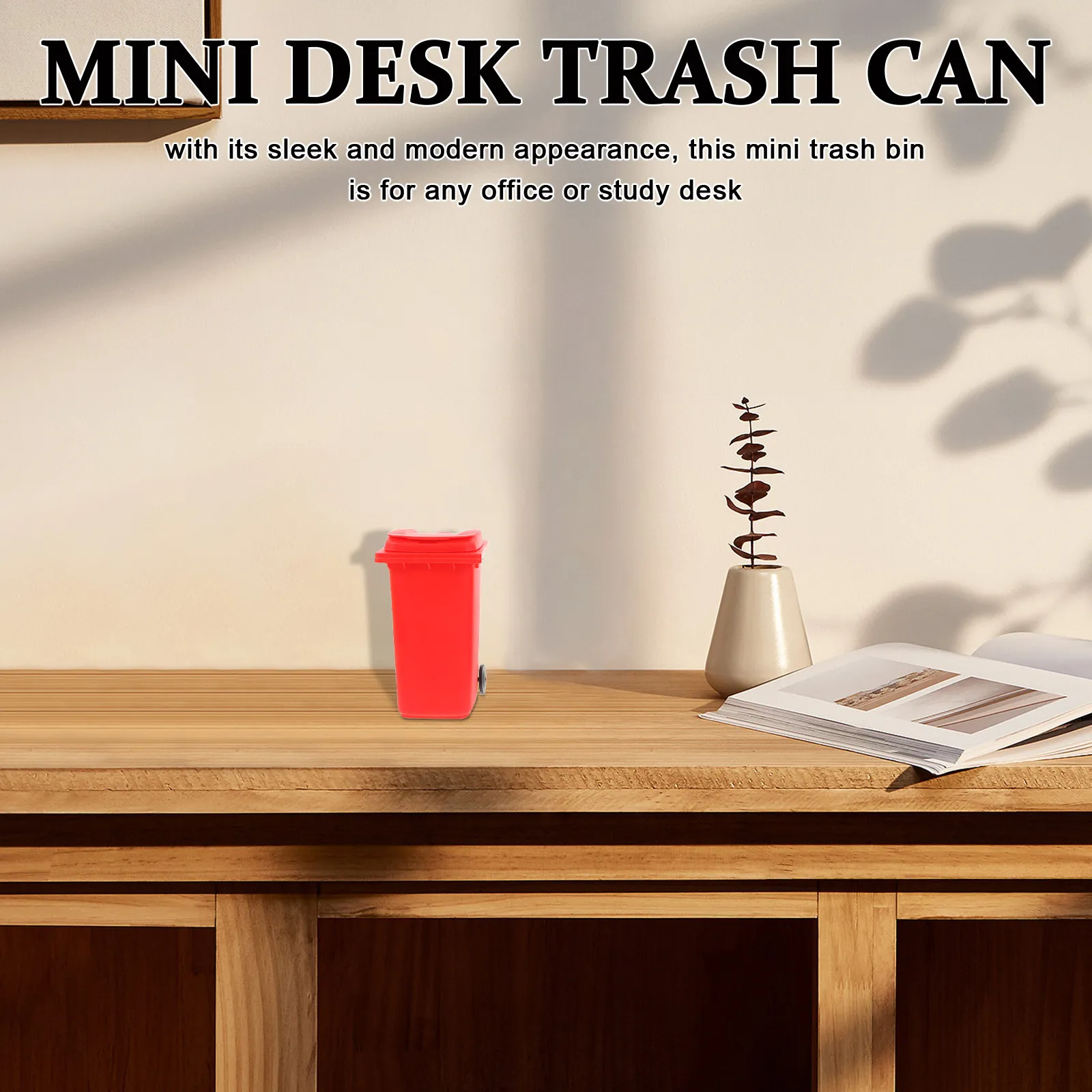 4Pcs Mini Desk Trash Can Pencil Holder Small Plastic Pen Organizer Compact Multifunctional Table Stationery Storage