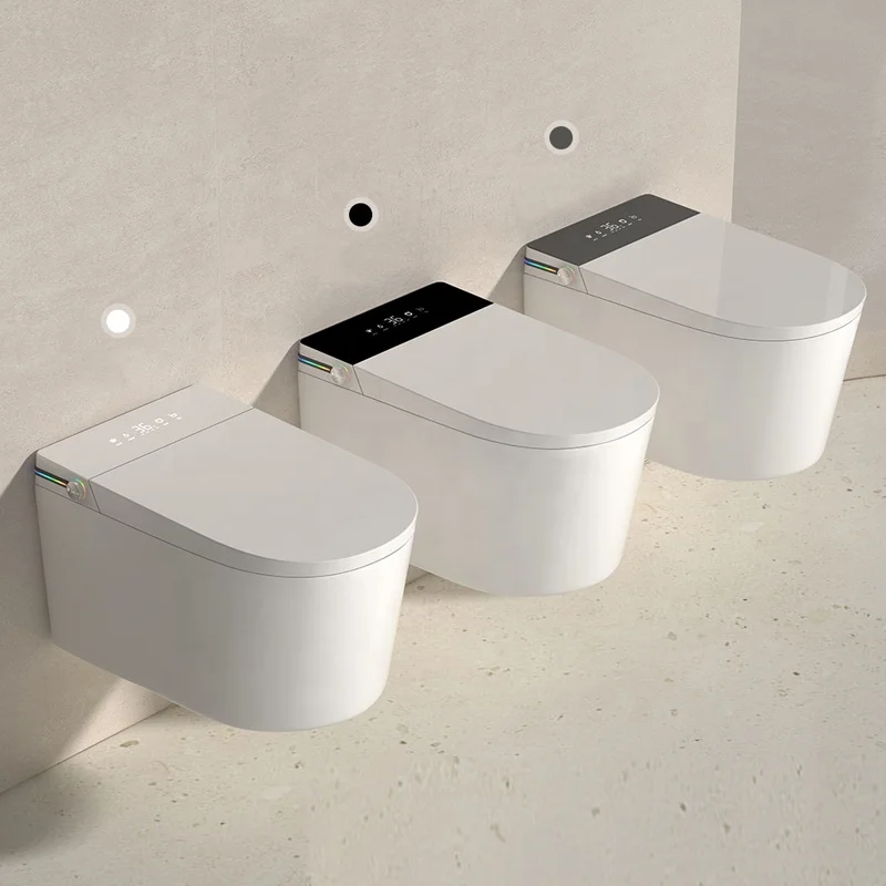 New Design Electronic Wall Hang Mounting Advance Bowl Household One Piece 220v Smart Toilet With Built in Water Tank view 2