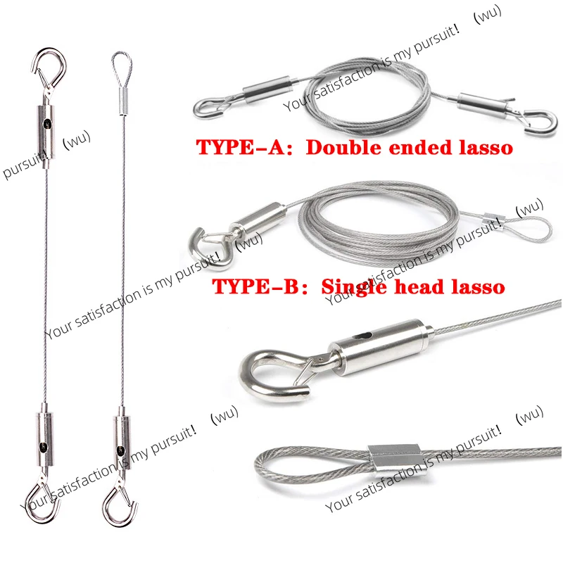 Adjustable Automatic Wire Rope Spring Hook Clothesline Picture Hanging Solution System Suspension Code Stainless Steel Cable