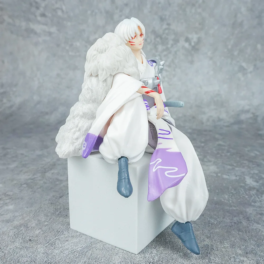 Figuras de Ação Anime de Inuyasha Sessyoumaru, Postura Sentada, Pressionando Cup, Noodles, Bidimensional, Presentes de Ornamento, 9 cm, 13cm