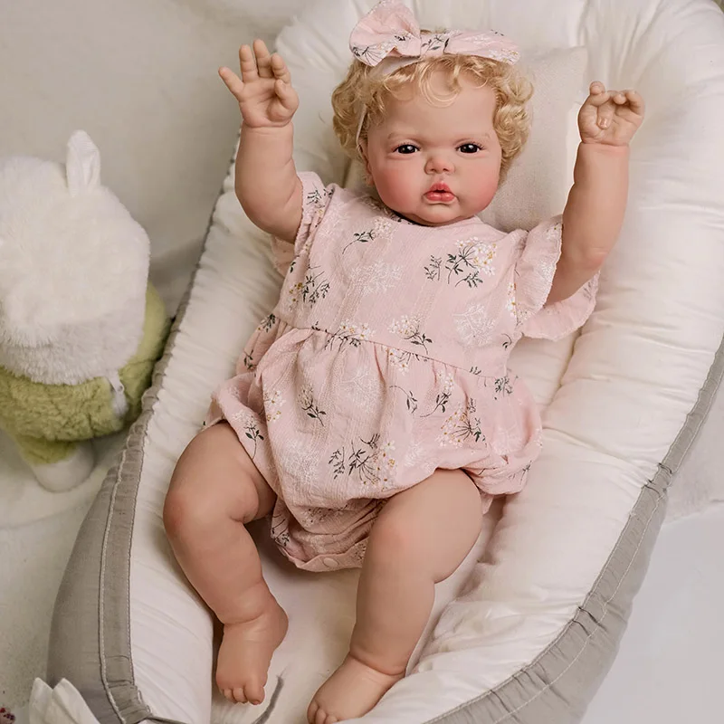 24inch Soft Body Awake Pickle Reborn Baby Toddler Doll Lifelike 3D Painting with Visible Veins High Quality Doll