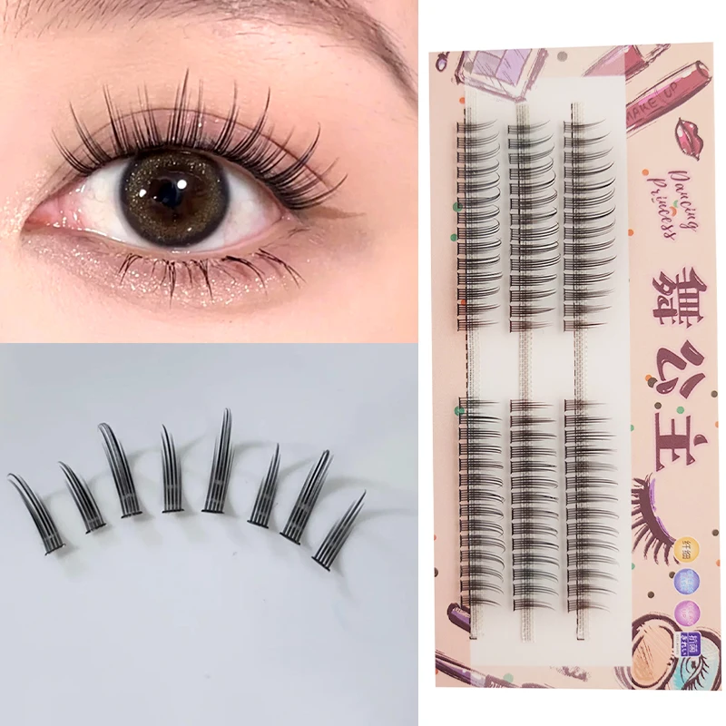 DINGSEN 3 Reihen Natürliche Flauschige Cluster-Wimpern Einzelne Manga-Wimpern Künstliche Wimpern für DIY-Verlängerungen Anime-Stil für Anfänger – Detail 5