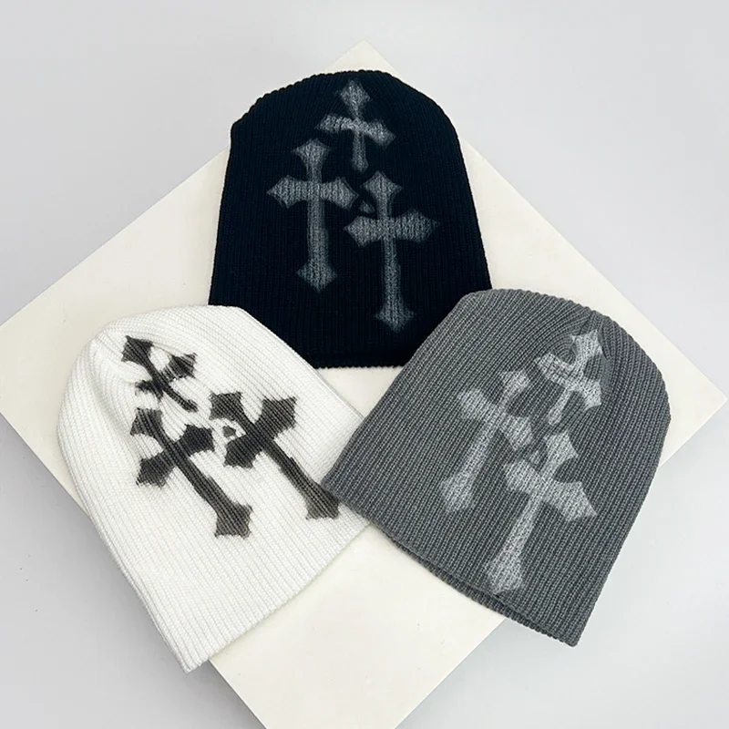Autumn and Winter New Unisex Street Letter Print Knitted Hats Y2K Warm Personal Versatile Beanies Fashion Casual Japanese Niche