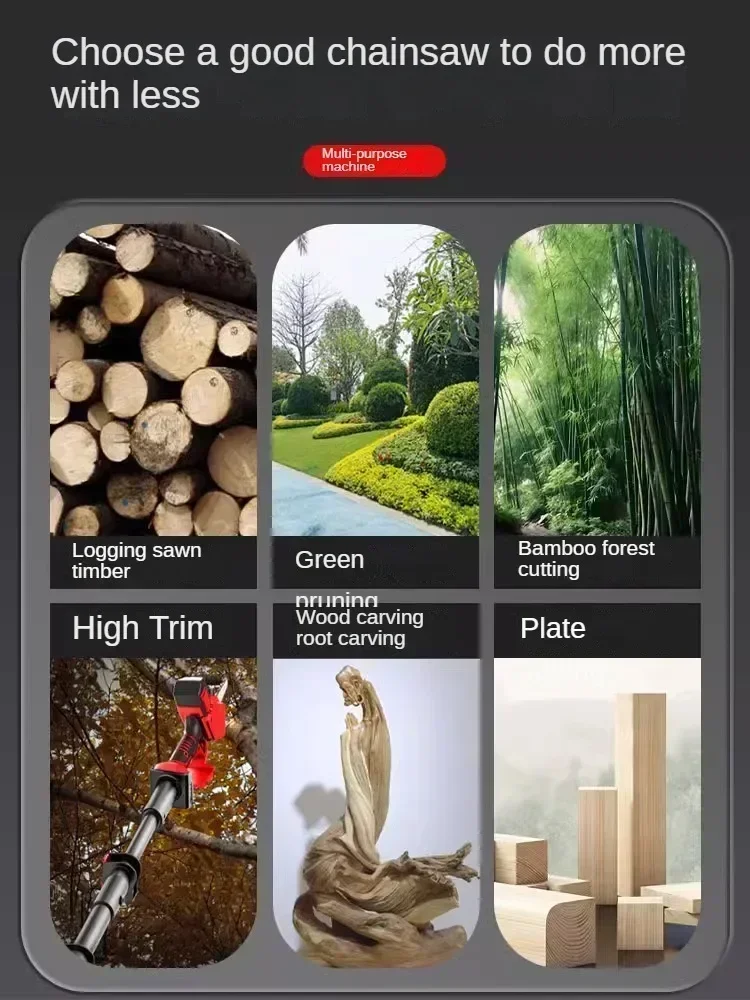 Compact Cordless Chainsaw with Lithium Battery for Tree Cutting and Woodworking