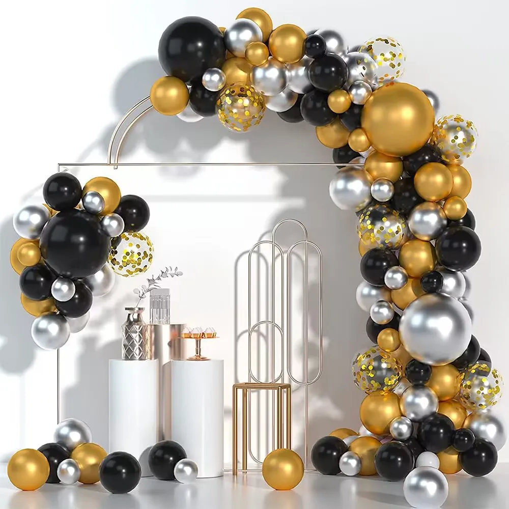 

110 PCS Black and Gold Balloon Set Birthday Wedding Theme Balloon Combination Holiday Party Decoration BalloonDecoration