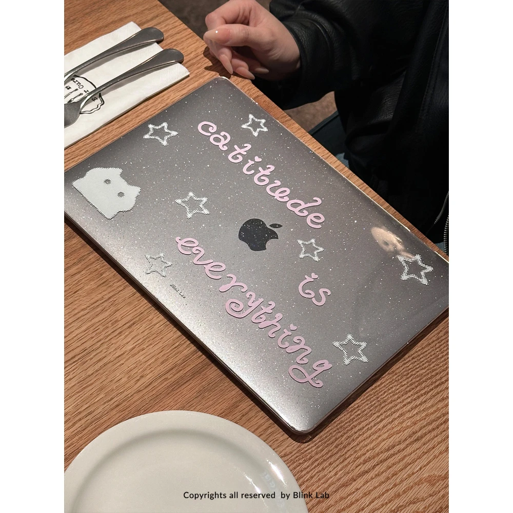

Cat Star Glitter Laptop Case For Macbook Neo Air 13 15 Pro 13 14 16 M1 M2 M3 M4 M5 Chip Hard Cover For Mac Book Protective Case
