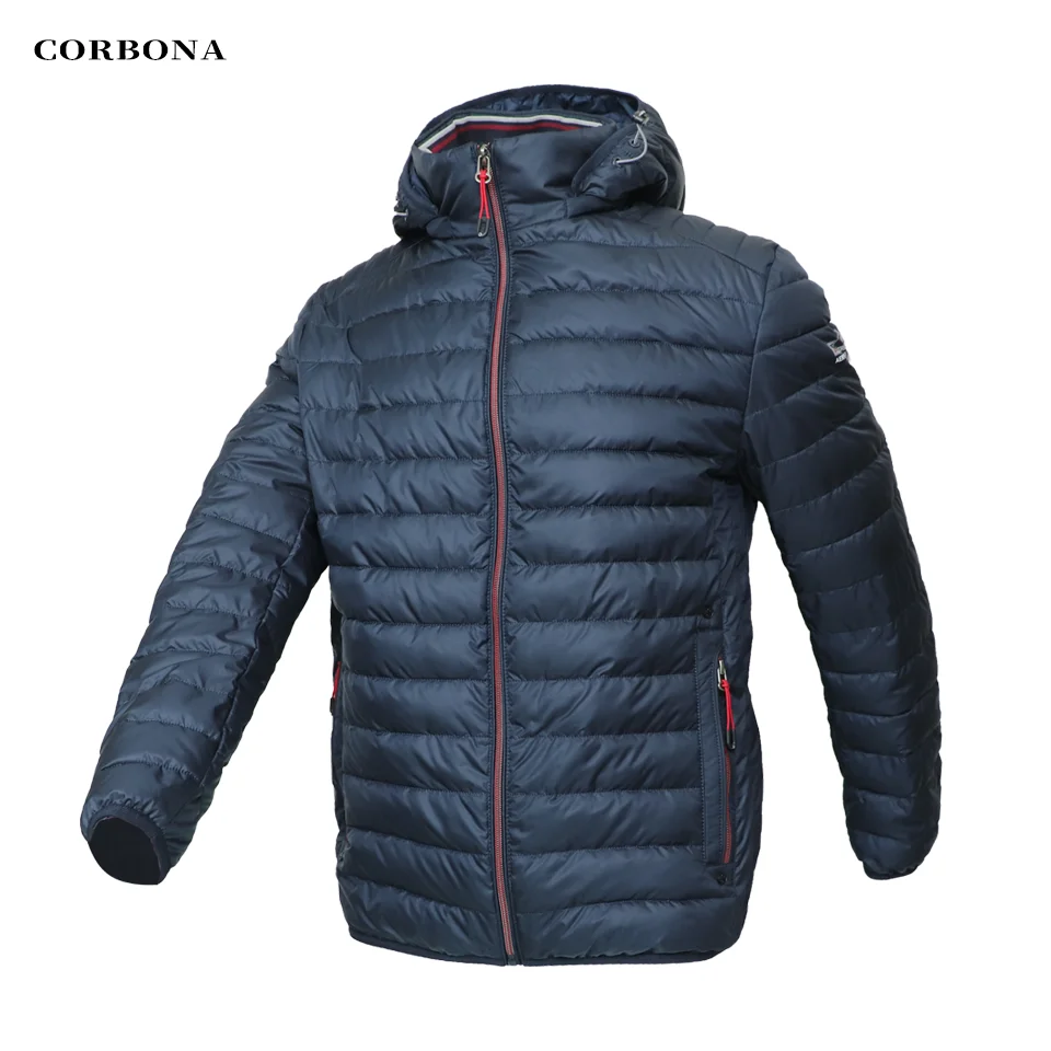 CORBONA 2023 Men Jacket Lightweight Long Sleeve Oversized Autumn Coat Windproof Outdoor Pockets Casual Windbreaker Winter Parka