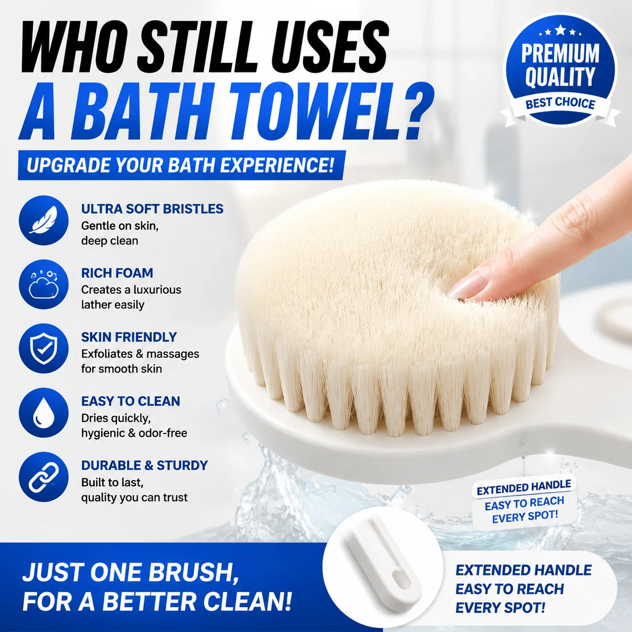 Rubbing Bath Brush Long Handle Rubbing Back No Need for Human Soft Hair Bath Brush Bath Ball Back Bath Brush Exfoliating