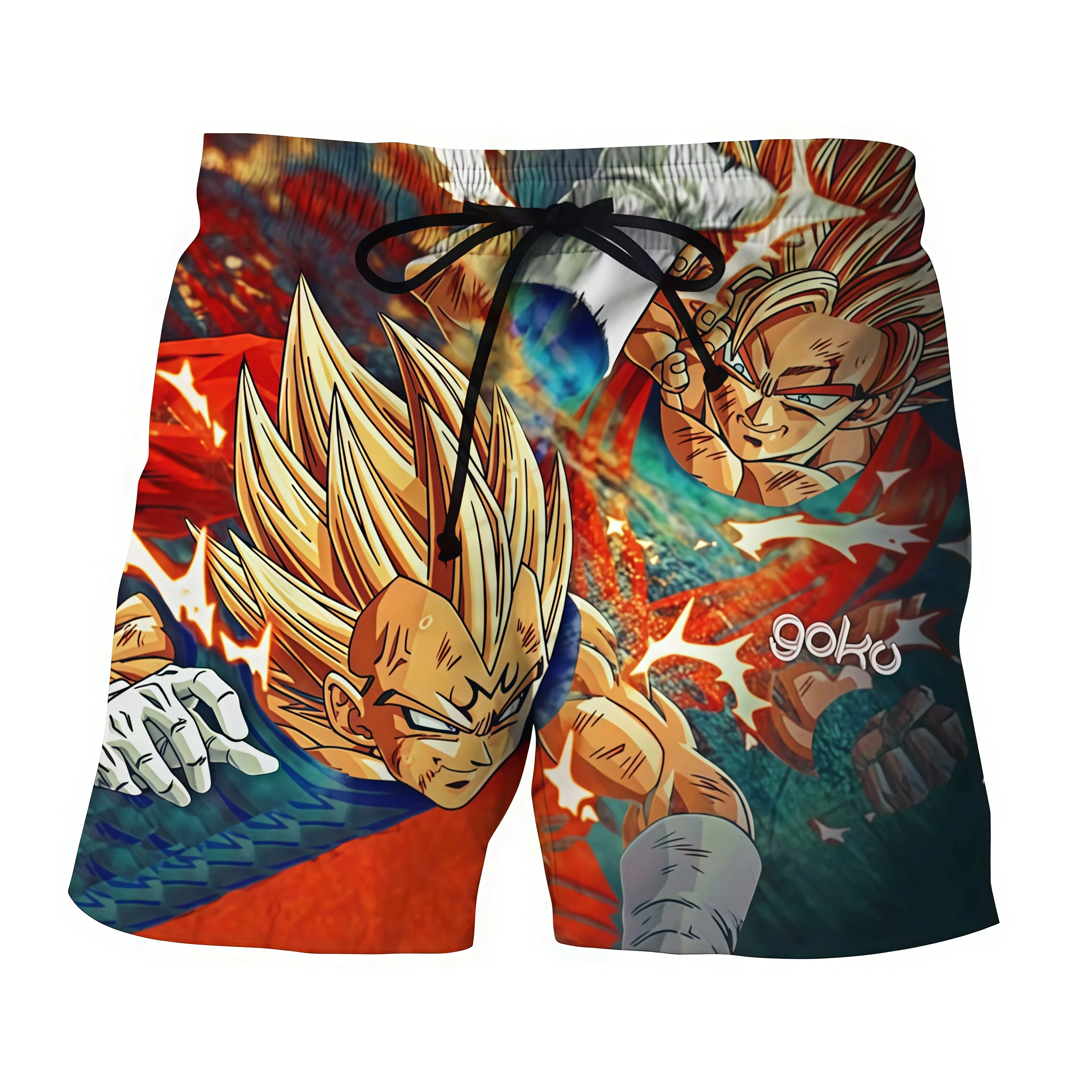 2026 Summer Dragon Ball Goku Vs Beerus Printed Shorts Men Retro Classic Oversized Breathable Fitness Gym Streetwear Unisex view 4