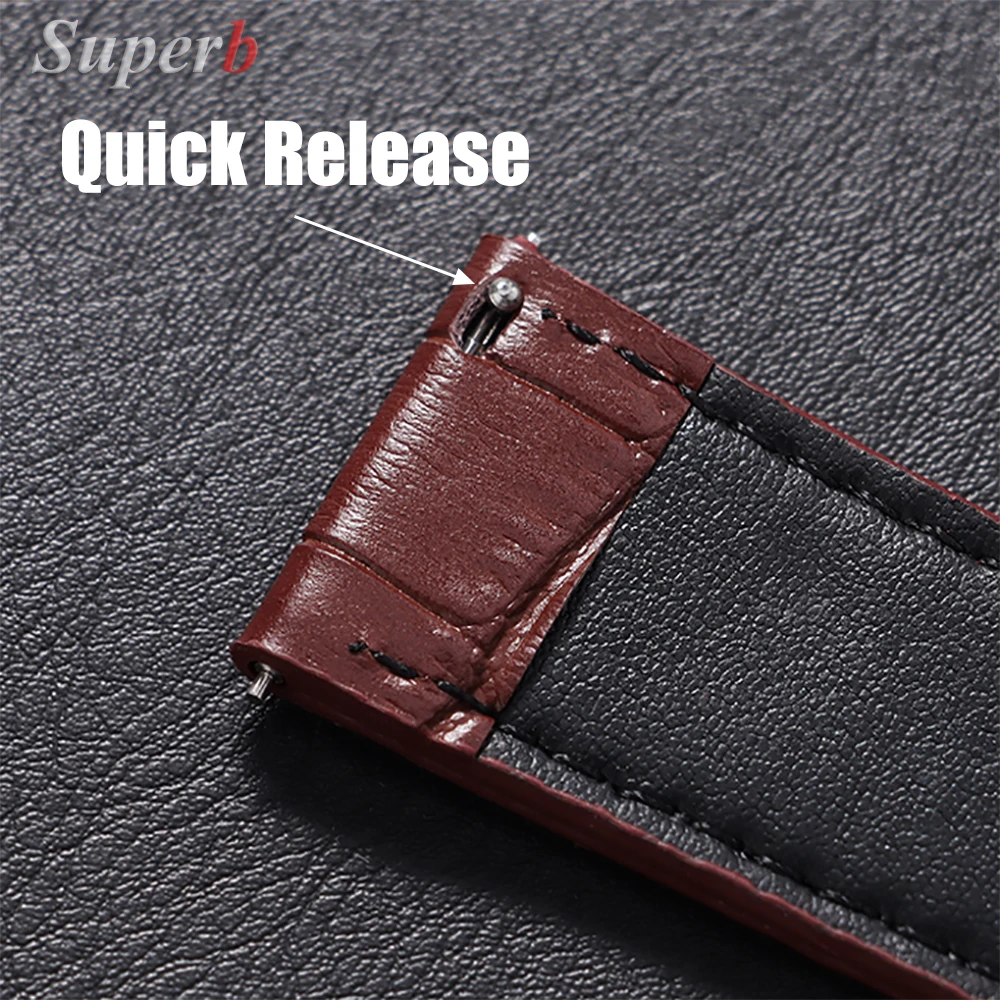 Genuine Calfskin Leather Watch Strap 18mm 20mm 22mm Universal Watch Band Slub Pattern Bracelet for Men Women Watch Accessories
