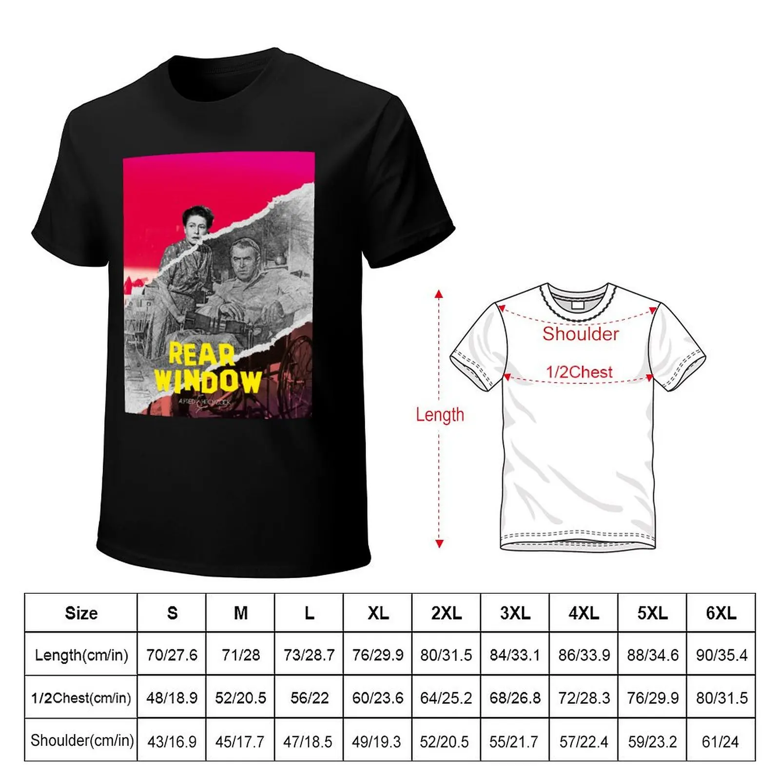 Alfred Hitchcock Rear window with James Stewart officially licensed fanart T-Shirt t shirt man designer T-Shirt