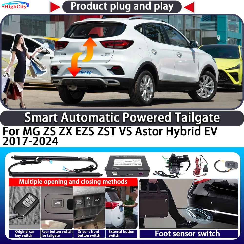 

For MG ZS ZX EZS ZST VS Astor Hybrid EV 2017-2024 Smart Automatic Powered Tailgate Key Control Close Kit Electric Power Tailgate