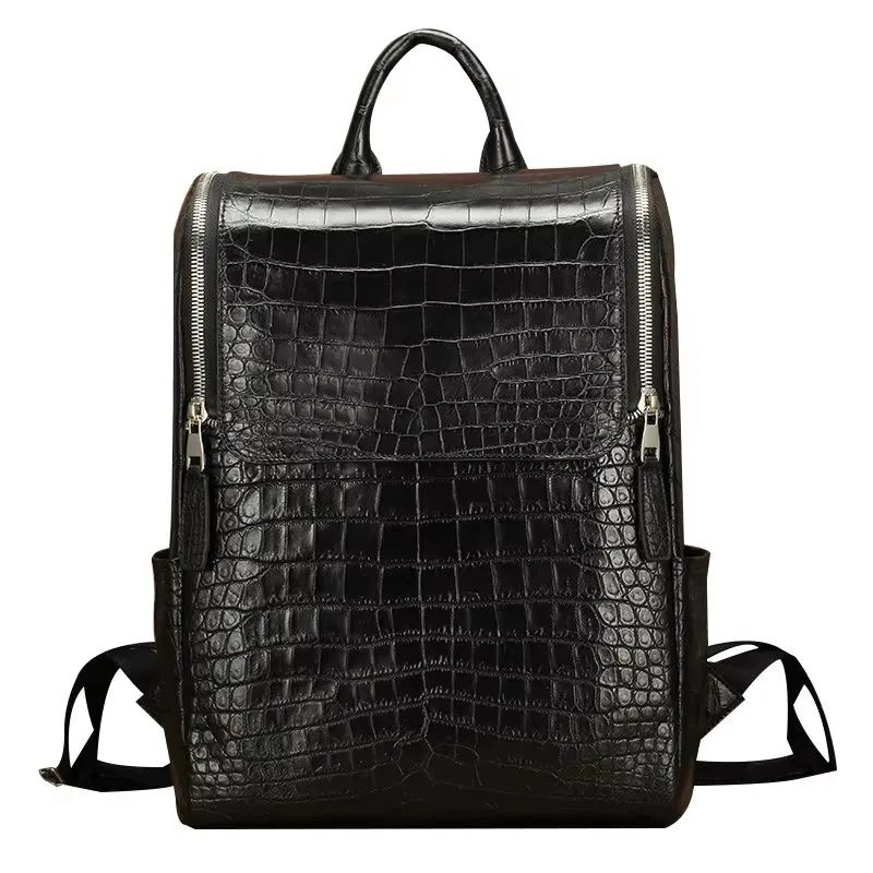 lukanikexima New in 2026 backpack casual fashion large capacity travel backpack men male crocodile bag