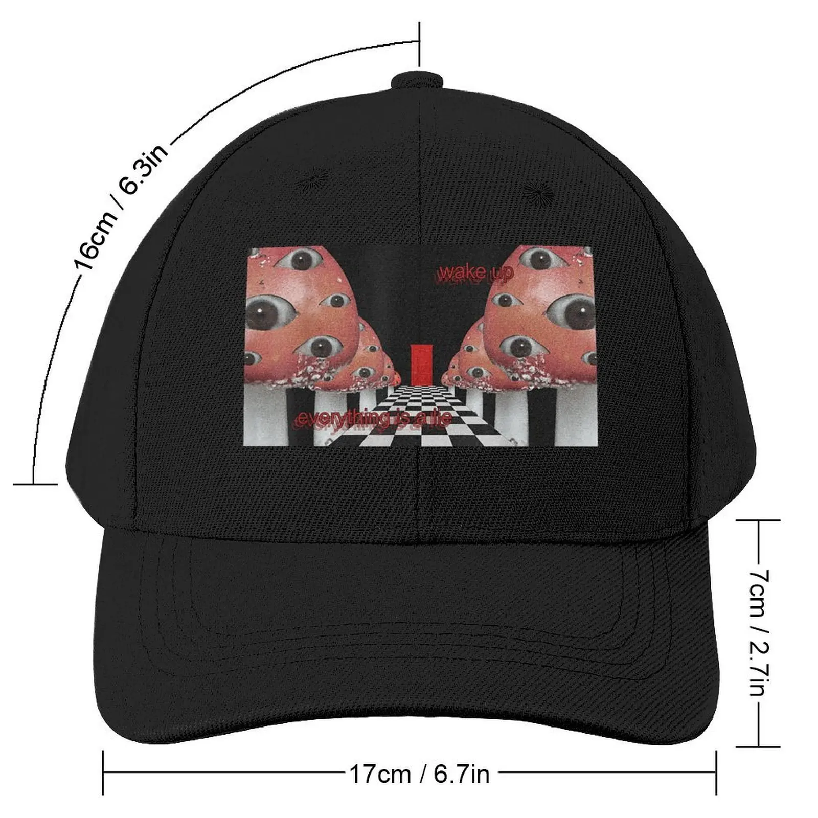 Weirdcore Aesthetic Mushroom Eyes Strangecore Traumacore Baseball Cap Streetwear Hood hard hat Female Men's