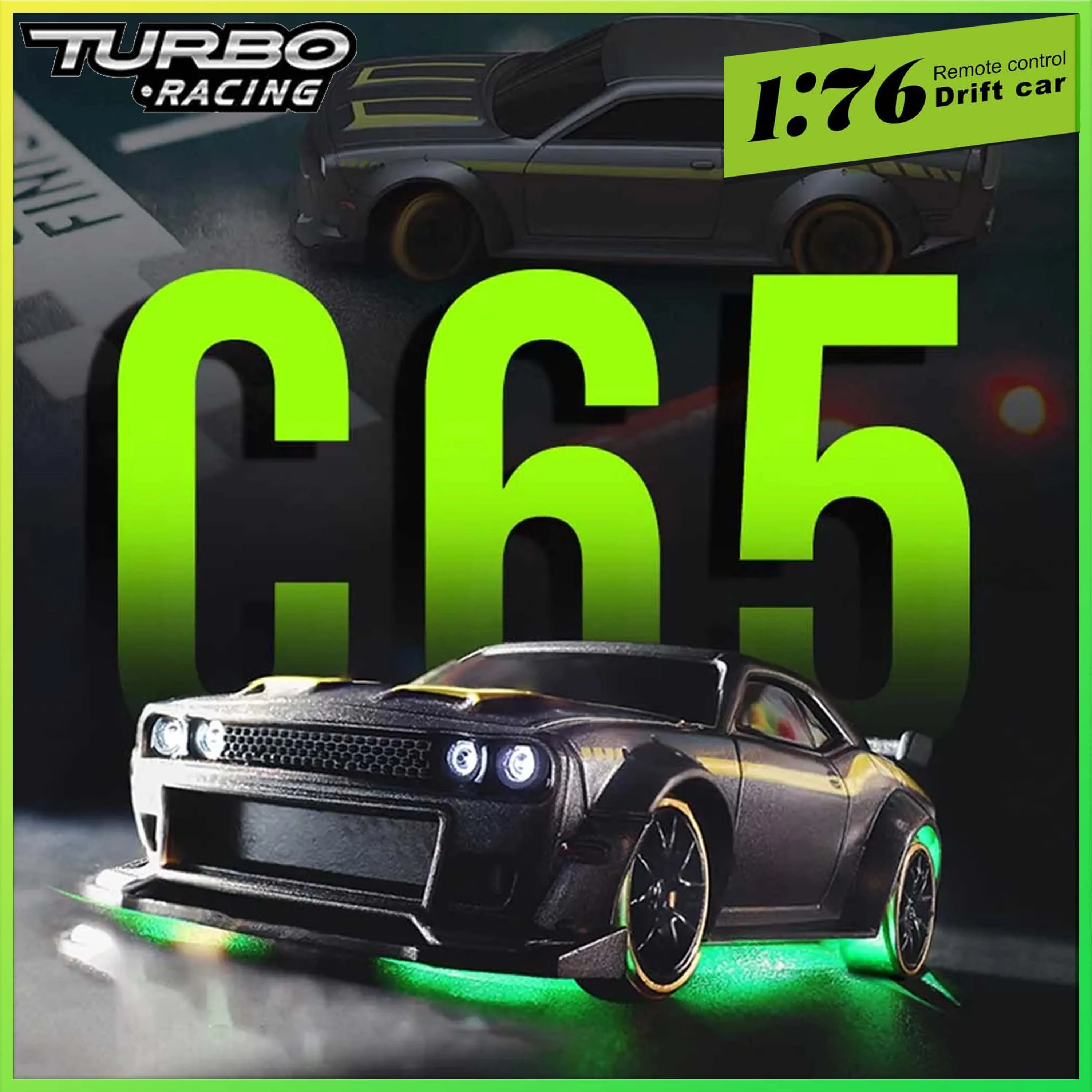 

Turbo Racing 1/76 C65 RTR 2.4G Mini RC Drift on-road Car Full Proportional Remote Control Desktop Car for Adult Children's Toys
