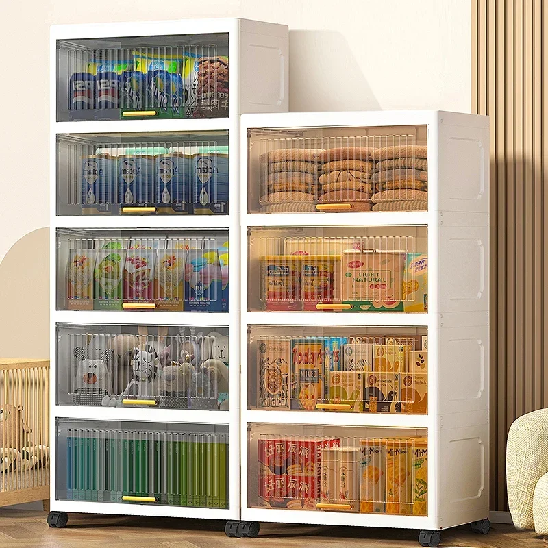 Snack rack Multi-layer storage rack Flip cover storage cabinet Locker Home living room Floor locker Floor