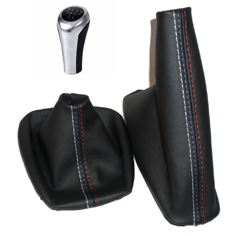 5 6 geschwindigkeit Manuelle MT Schaltknauf Mit Echt Leder Handbremse Gamasche Shift Boot Für BMW 3 Serie E36 e46 M3 – Detail 6