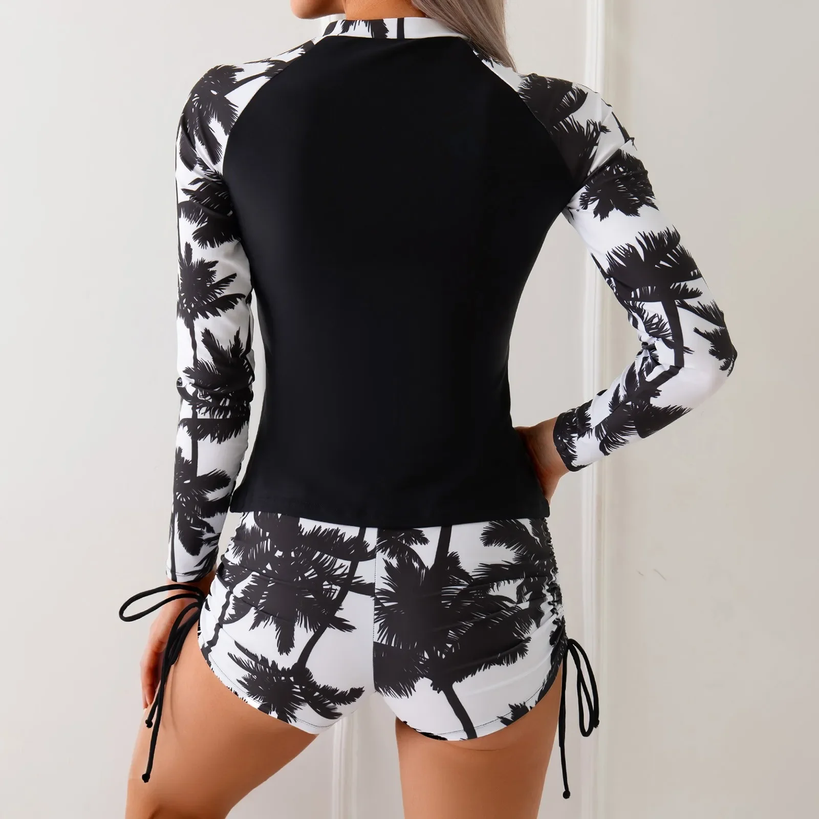 カットアウト水着 レディース ハイウエスト ビキニ セット スポーティ ツーピース水着 カラーブロック ブラジリアン チーキー カットアウト かわいい水着