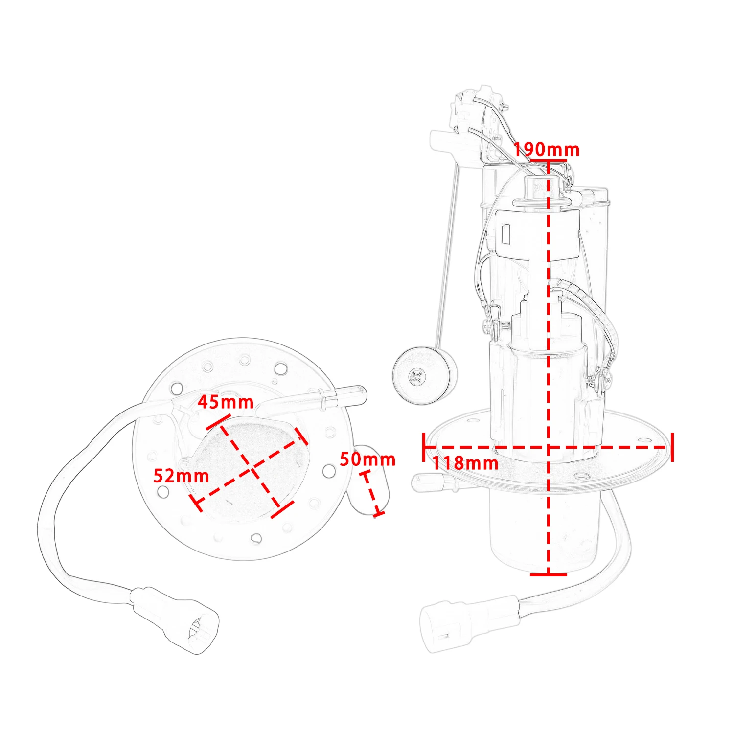 Fuel Pump Module Assembly Compatible 1510001H00 For Suzuki GSXR600 GSXR750 2006 2007 15100-01H00