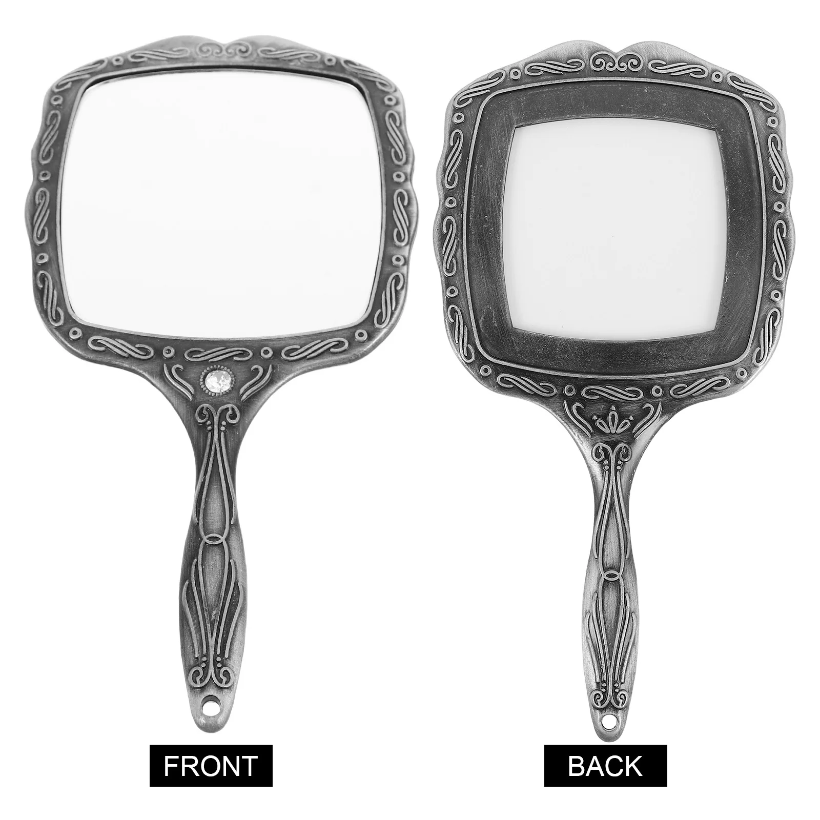 Espejo de maquillaje de mano estilo Vintage mango plegable espejo de viaje portátil compacto para mujeres espejos de mano Vintage