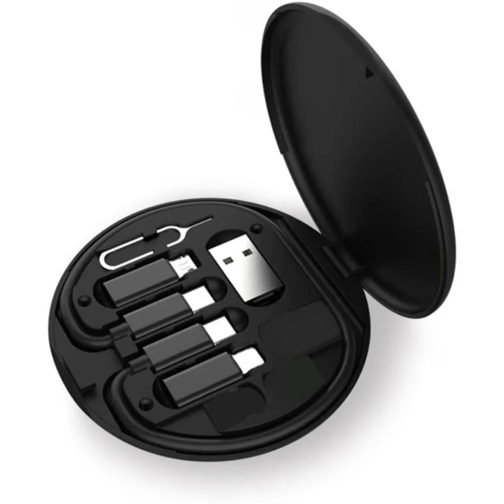 

Removable portable storage box, multi-type charging cable converter USB Type C adapter tool includes Sim card slot holder