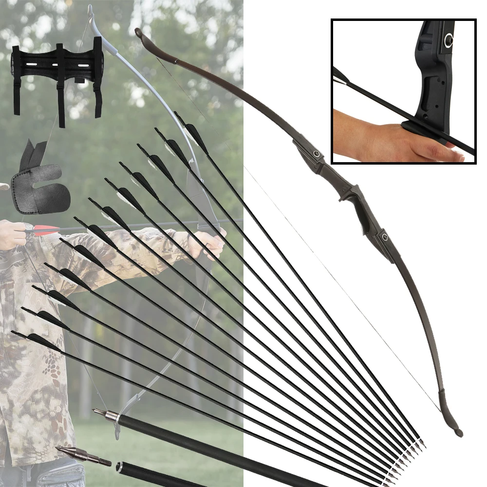 20-40lbs Archery Bow and Arrow Set 55.5''Takedown Left and Right Hand Recurve Bow for Practice for Adult Beginner Teenager Youth