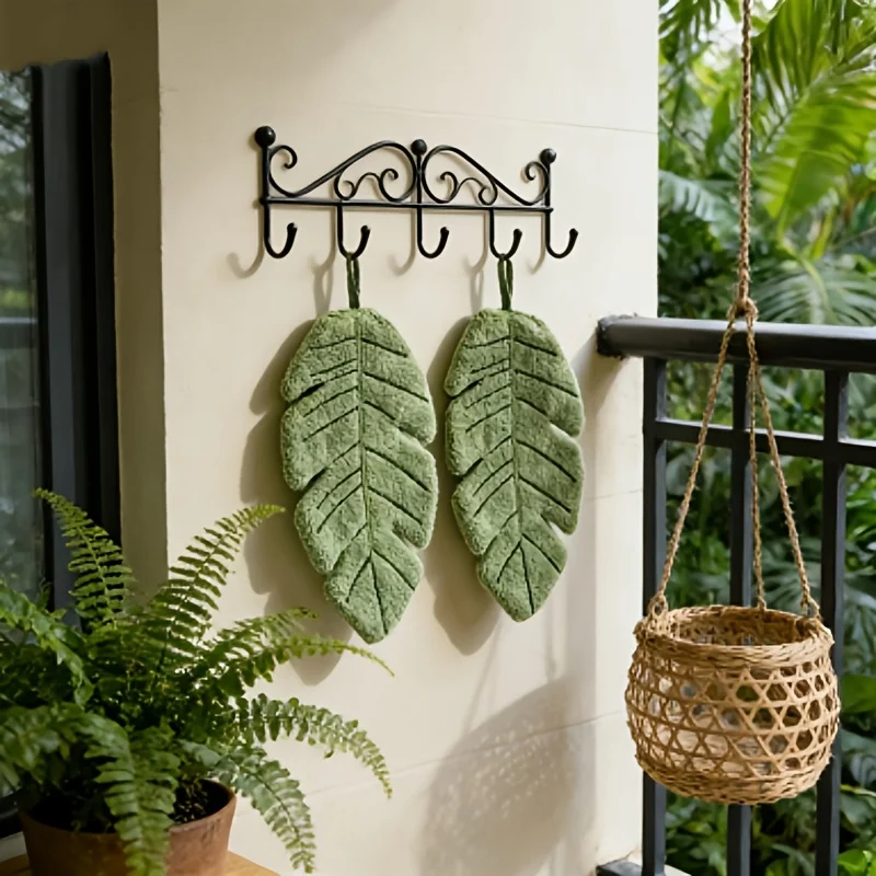 Banana Leaf Shaped Hanging Hand Towel, Suitable for Daily Wiping of Hands, Face, and Tableware, Decorative Hanging Decoration