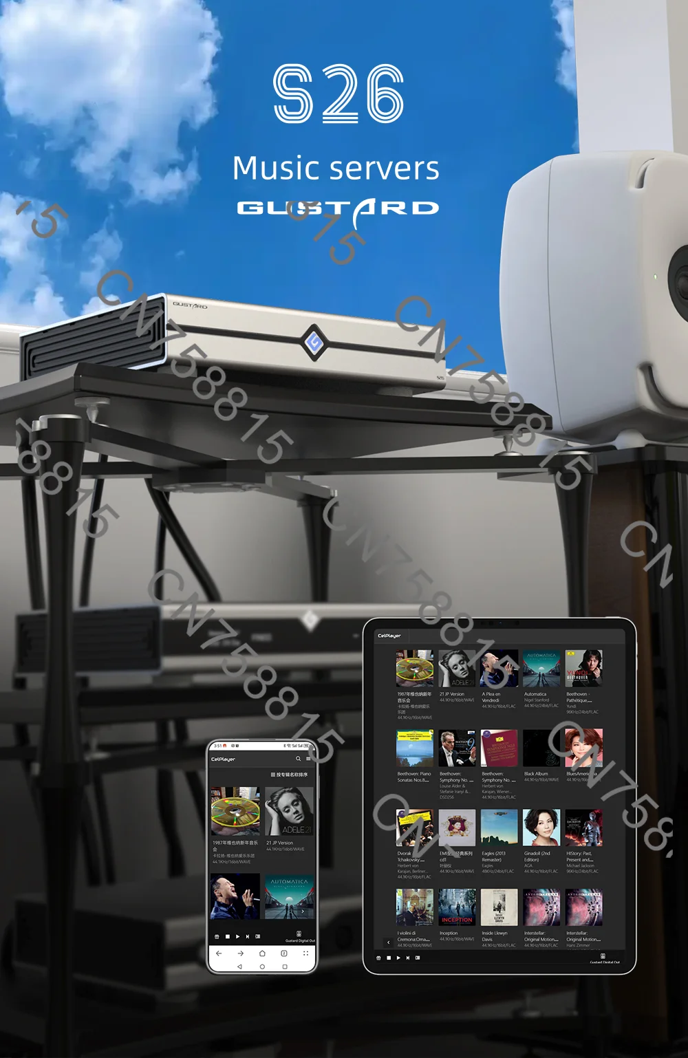 Digital Broadcast, Webcast X86 CelPlayer, brand new without original packaging，For GUSTARD S26 Music Server, Digital Turntable