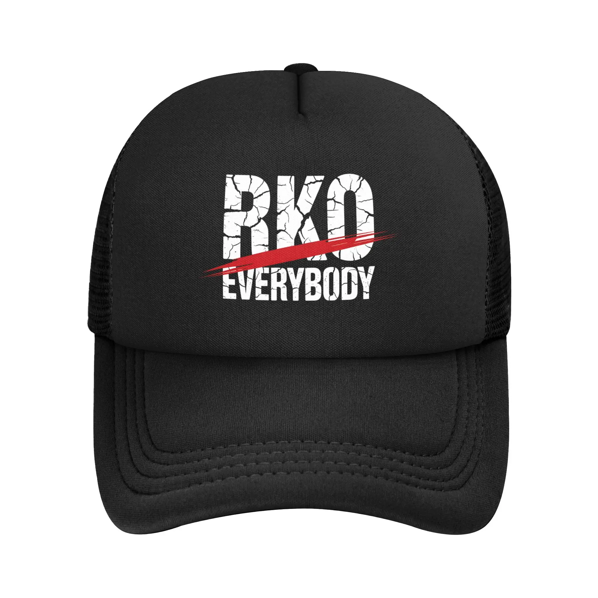 RKO Everybody Blood   Trucker Hat Mesh Baseball Cap Polyester Wrestling Meme Hat Trucker Worker Cap Adjustable Sun Caps