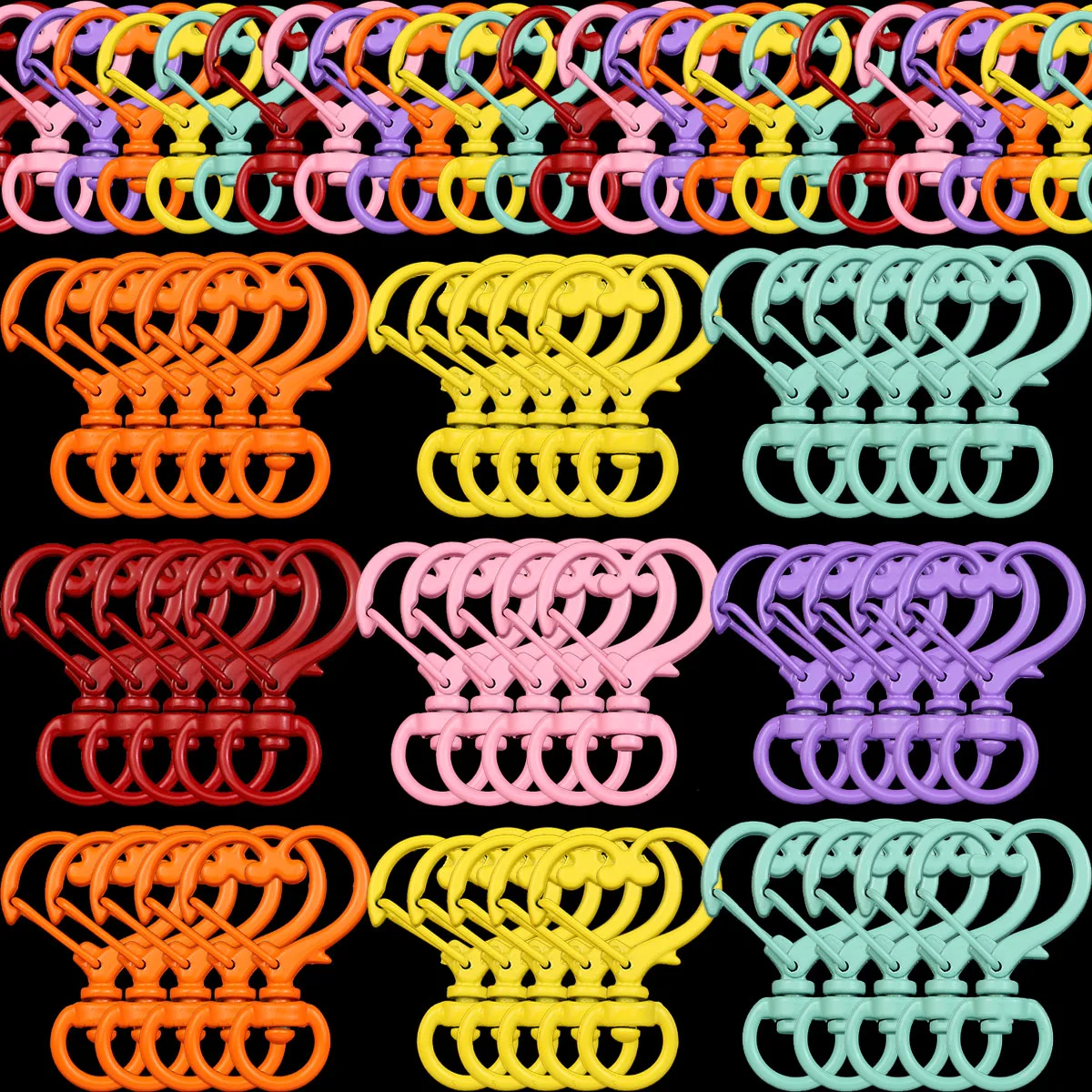 Baking Paint Heart shape Snap Hook Colorful Lobster Key Clasps Dolls/Label Connector For Jewelry Making DIY Findings 5/10/20pcs