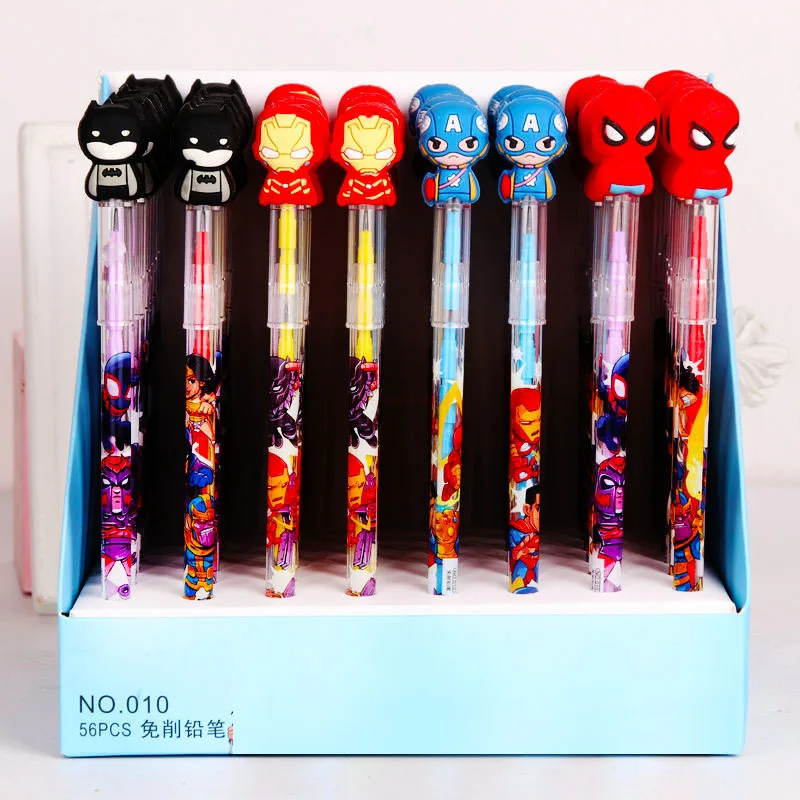 56 Pcs Disney Cartoon Mechanical Pencils For Students With Silicone Tips  Children Writing Supplies Stationery School Supplies