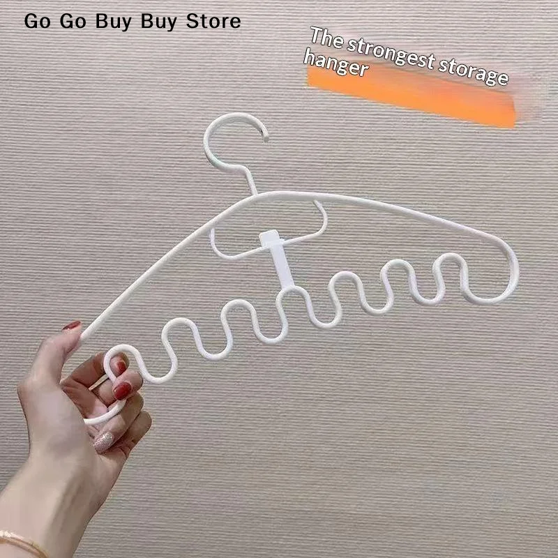 10Pcs Space-saving Wave Shape Clothes Hanger Multi Slot Non Slip Hanging Rack For Bra Underwear Tank Top Storage