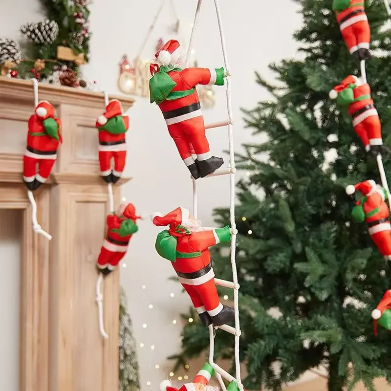 Cross-Border Christmas Climbing Rope Santa Claus Hanging Ornament Fill Sponge One Person Ladder Two Person Ladder Three Person L