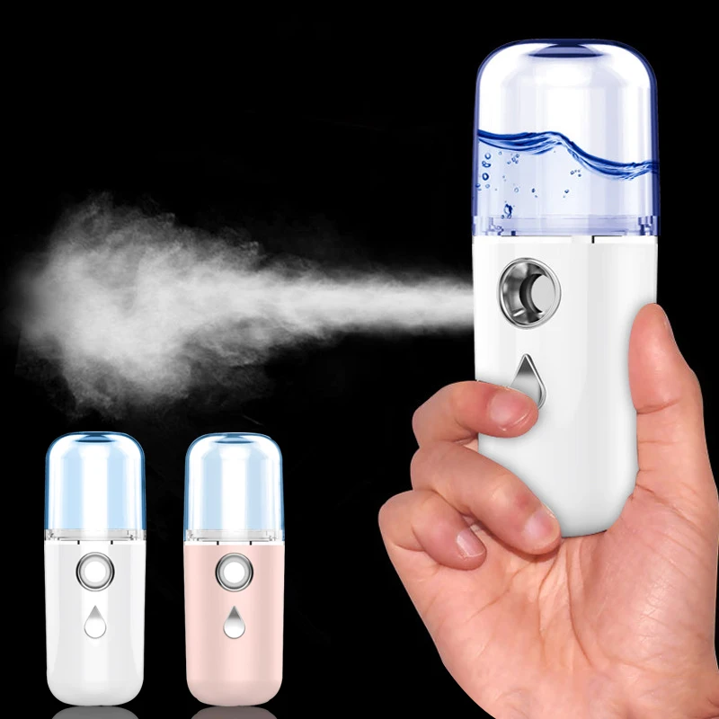 30ml USB Mini Mist Facial Steamer Steaming Skin Humidifier Ozone Sterilization Lonic Aromatherapy Facial Sprayer Steamer VIP