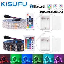 Battery Powed 5V RGB Strip LED Light 5050/2835 Bluetooth/24key Remote Control Kit Flexible Led Tape Diode Adhesive TV Backlight