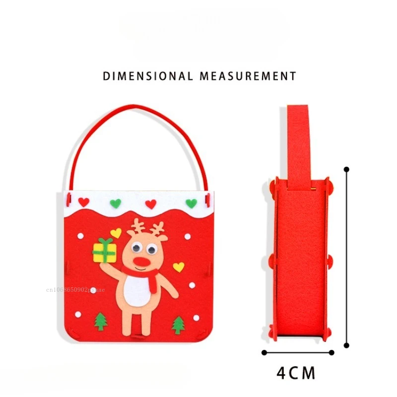 Kinderen Handgemaakte DIY Speelgoed Doek Handtas Kerst Craft Kits Niet-geweven Stof Montessori Onderwijs voor Kinderen Tas Kerst Decor Gift