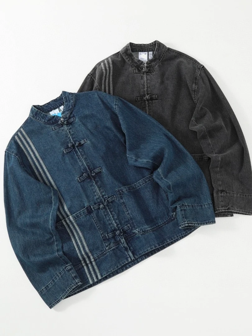 

New Chinese Sle Loose Jeans Jaet Couple's Printed Streetwear Cotton Long Sve Youth Faion Snake Year Limited Edition