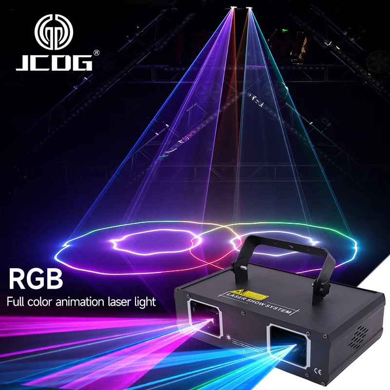 jcdg rgb laser beam scanner projetor dual lens dj party casamento bar luz de palco dj disco aplicar dmx 512 01