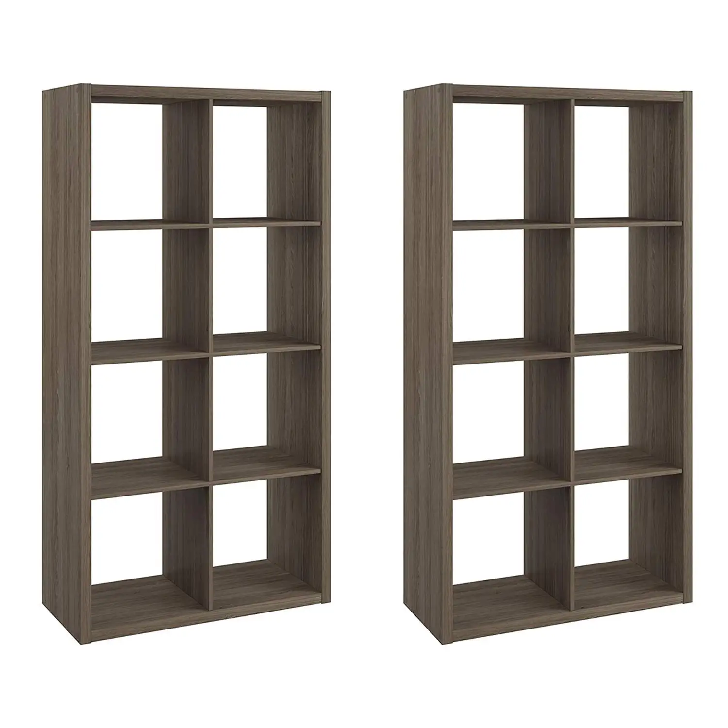 Open Back 8 Cube Storage Organizer Shelf, Graphite Gray, 2-Pack, Customized