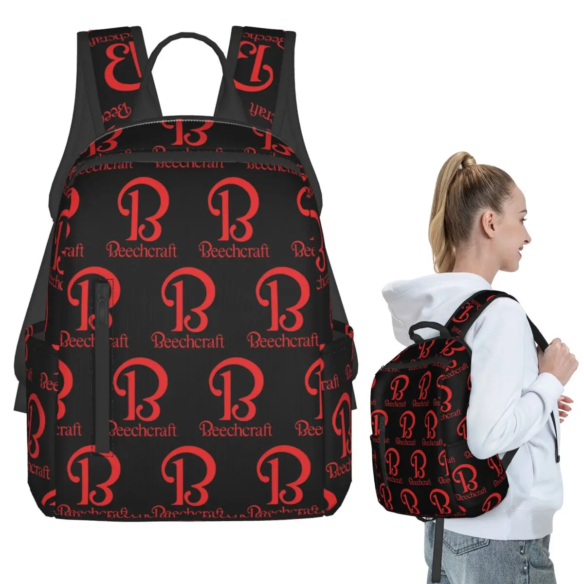 Beechcraft Aircraft Aviation Backpack Student BookBag Children School Bag Laptop Shoulder Bags Men Women